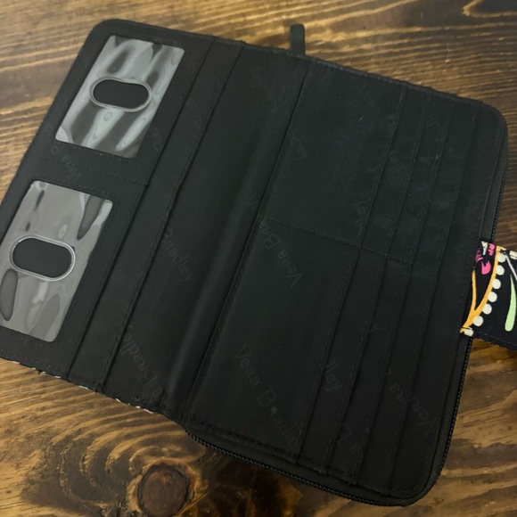 Vera Bradley Navy Floral Turn Lock Wallet - Picture 4 of 5